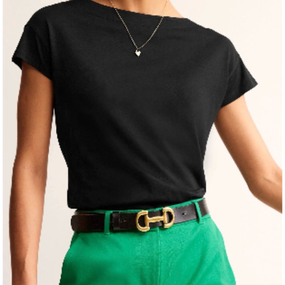 Boden Super Soft Boatneck T Shirt - Size 8 (Medium)